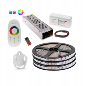 LED RGB TAŚMA + PILOT DOTYK ZASILACZ
