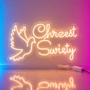 Chrzest Święty z Gołębiem Neon LED 80x45 cm – Ledon Neon Flex Gdynia