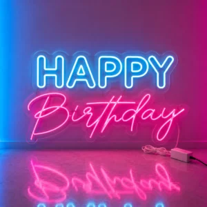 Happy Birthday Kolorowe Neon LED 92x60 cm – Dekoracja Urodzinowa Gdynia