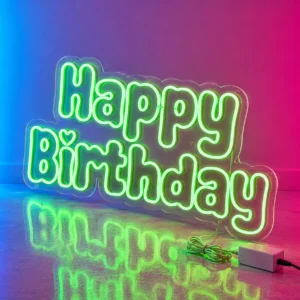 Happy Birthday Duże Neon LED 140x70 cm – Dekoracja Urodzinowa Gdynia