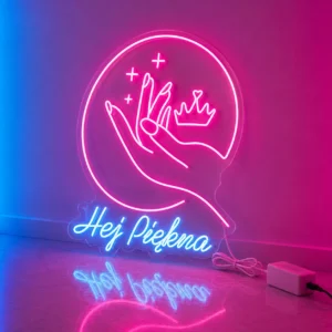 Hej Piękna Ręka Neon LED 100x100 cm – Neon Beauty Gdynia