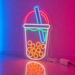 Kubek Bubble Tea Neon LED 100x55 cm - Neon do Lokalu Gdynia