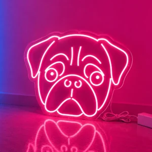 Mops Neon LED 50x50 cm – Neon dla Miłośników Psów Gdynia