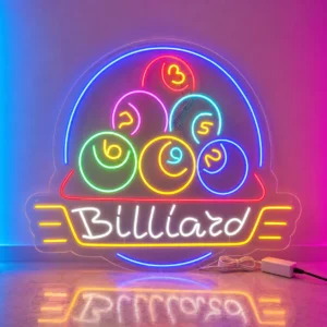 Billiard Neon LED 100x90 cm – Logo do Sali Bilardowej Gdynia