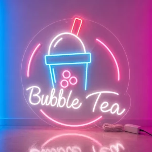 Bubble Tea Kubek Neon LED 75x75 cm – Neon do Lokalu Gdynia